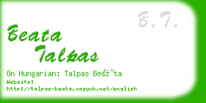 beata talpas business card